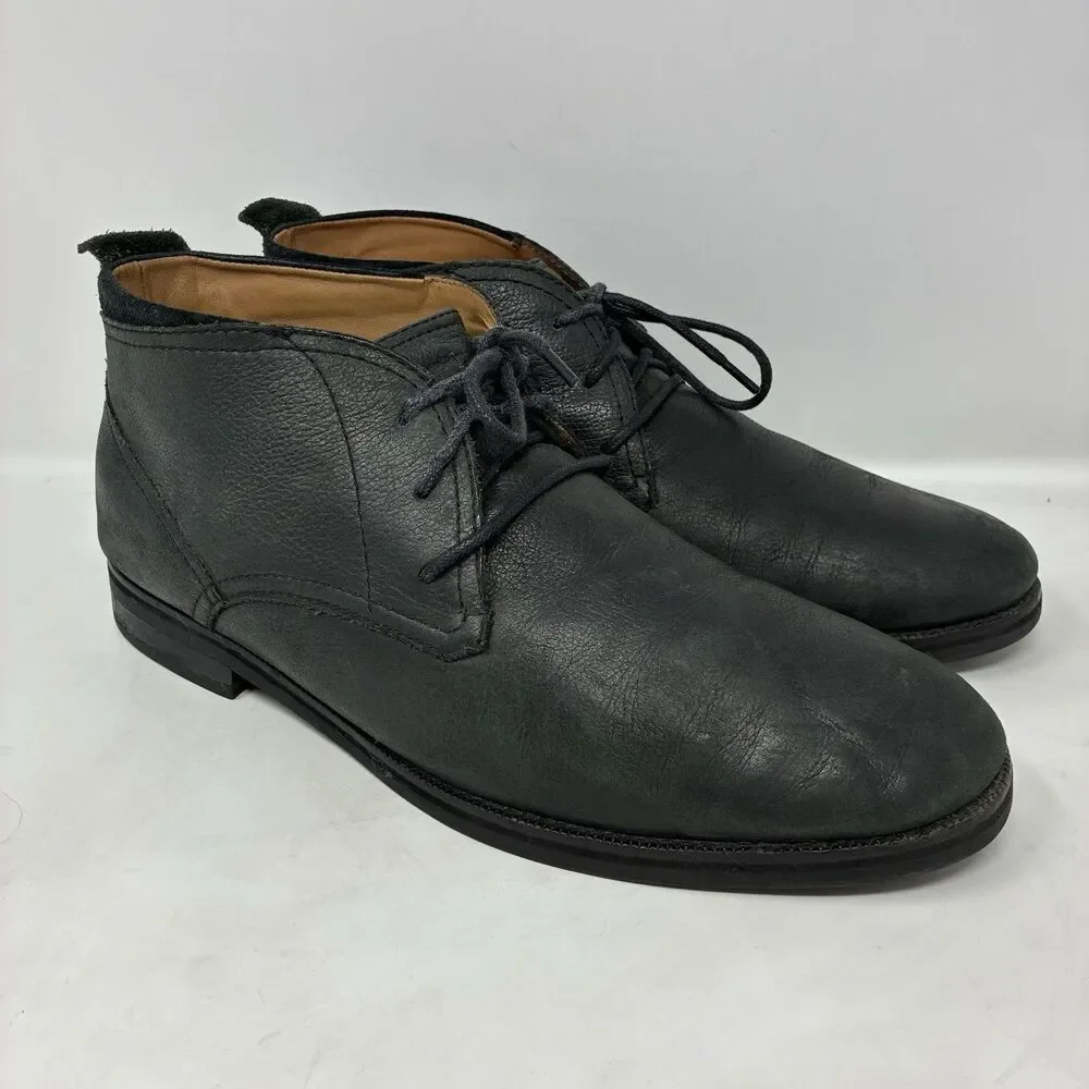 Cole Haan Ogden C24524 Men's Ankle Leather Chukka Boots Sz 12M Black Pebbled